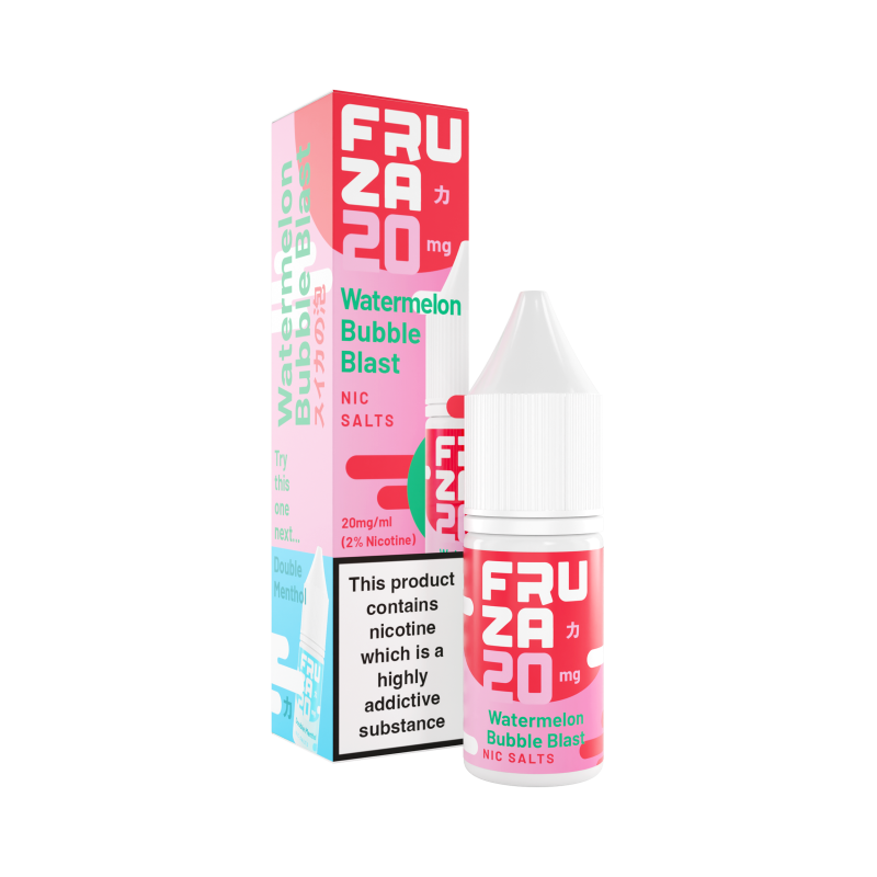 Watermelon Bubble Blast Nic Salt E-Liquid by Fruza - 5 for £10