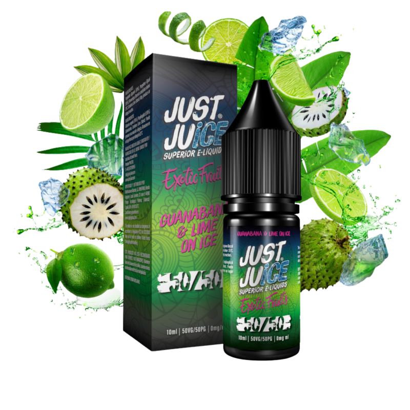 Exotic Fruits Guanabana & Lime On Ice Nic Salt E-liquid By Just Juice Only 99p