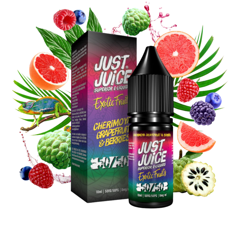 Exotic Fruits Cherimoya Grapefruit & Berries Nic Salt E-liquid By Just Juice Only 99p