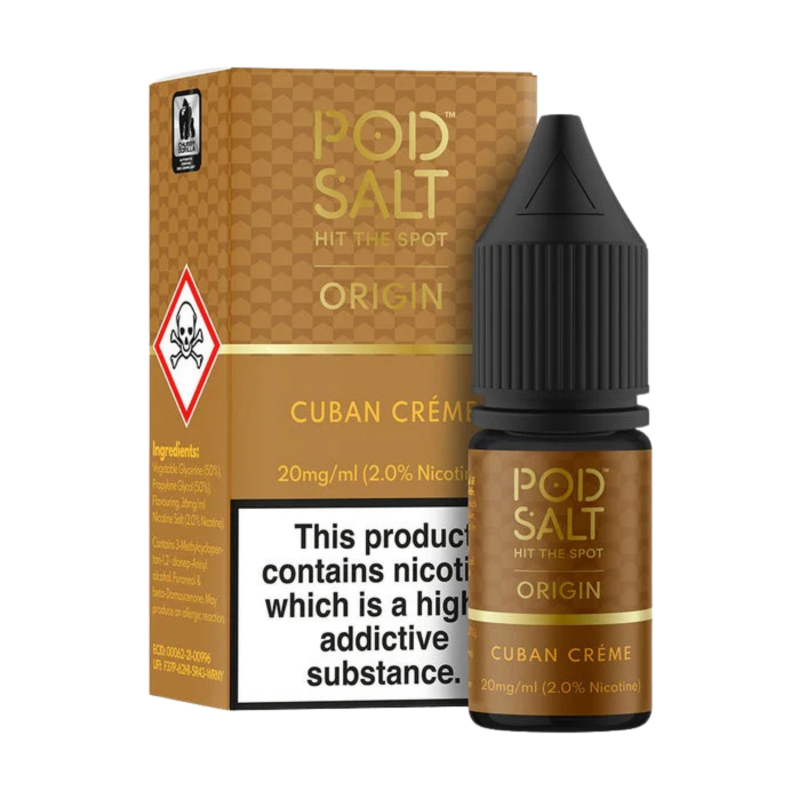 Cuban Creme Nic Salt E-liquid By Pod Salt Origin 4 for £10