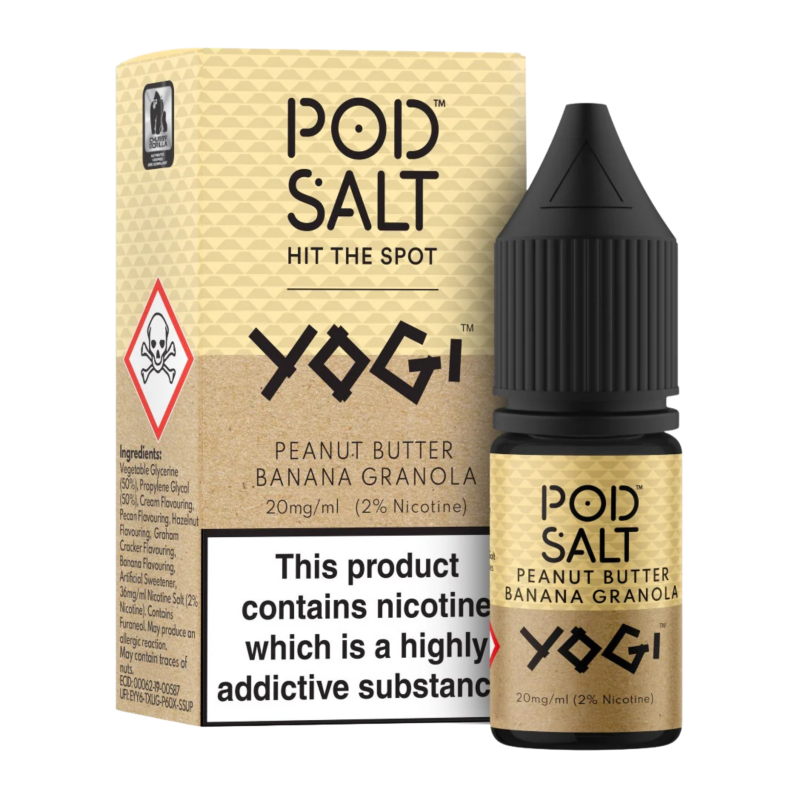 Yogi Peanut Butter Banana Granola Nic Salt E-liquid By Pod Salt Fusions 4 for £10