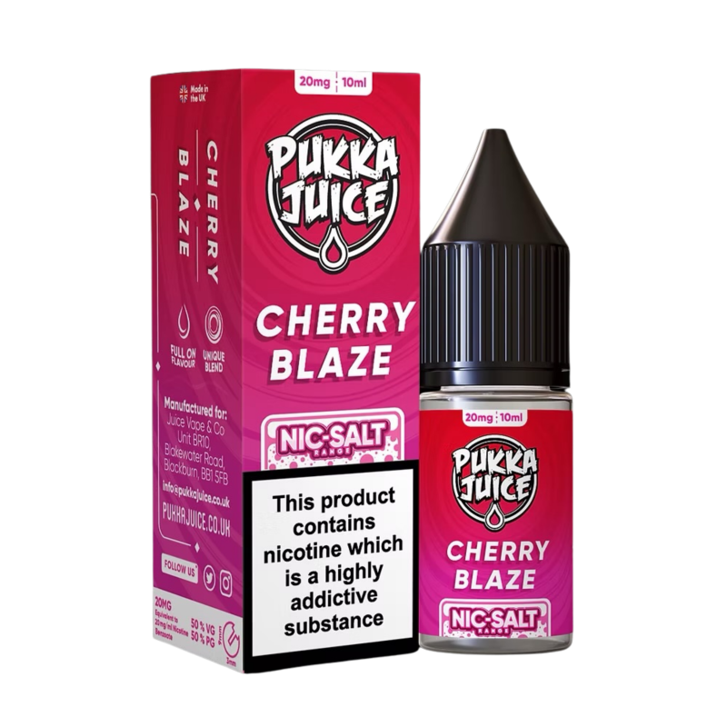 Cherry Blaze Nic Salt E-liquid By Pukka Juice 4 for £10