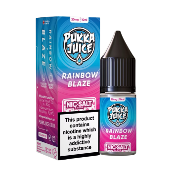 Rainbow Blaze Nic Salt E-liquid By Pukka Juice 4 for £10