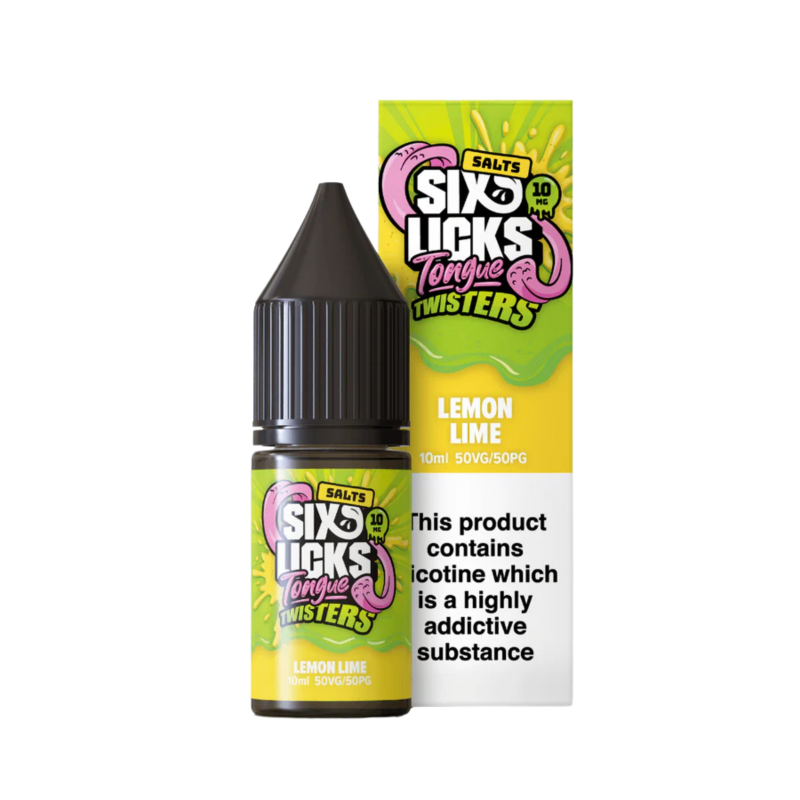 Lemon Lime Nic Salt E-Liquid by Six Licks Tongue Twisters only 99p