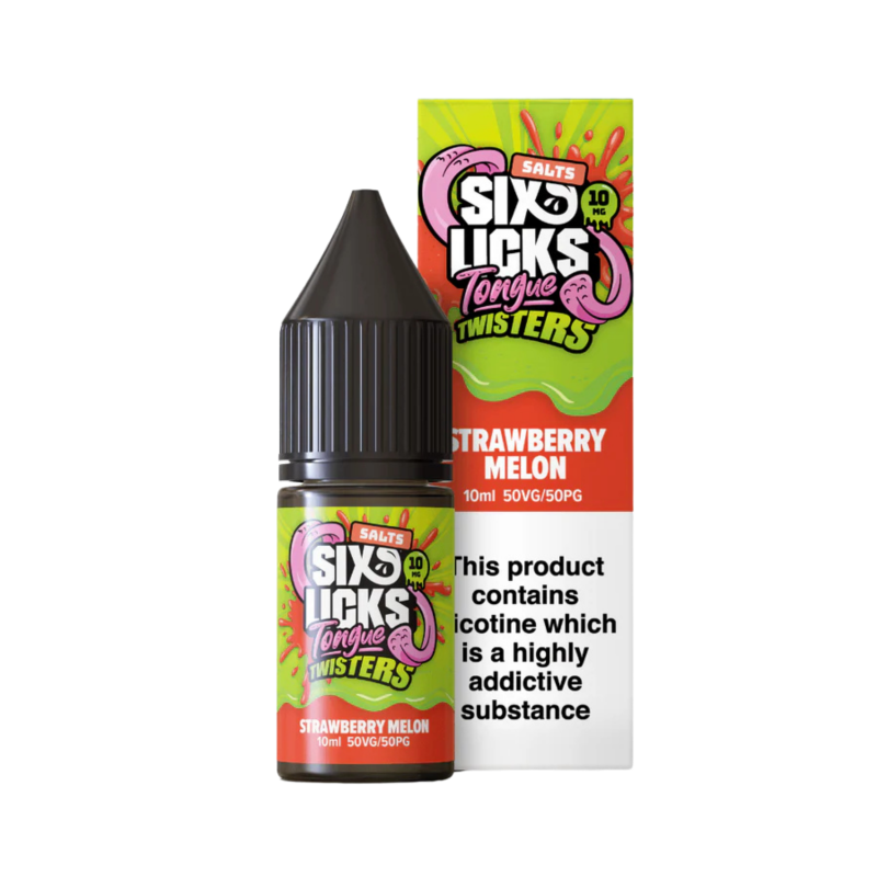 Strawberry Melon Nic Salt E-Liquid by Six Licks Tongue Twisters only 99p
